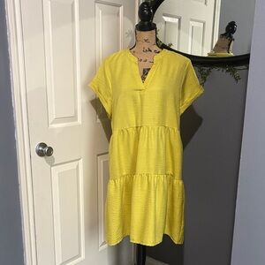 Elegant Yellow Midi Dress